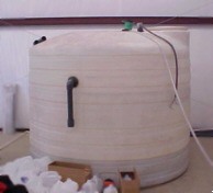 Anodizing line rinse water storage tank